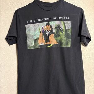 Lion King Disney Black Graphic Tee with Villain Design